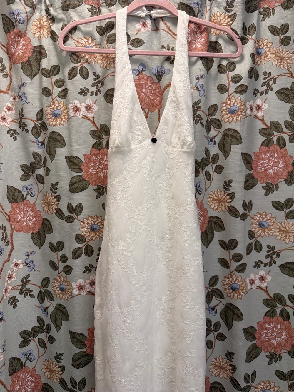 NWOT White Lace Halter Maxi Dress